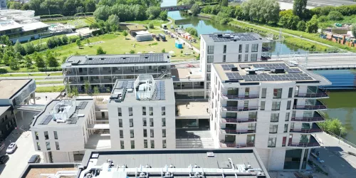 Luchtfoto van Kaai City in Kortrijk