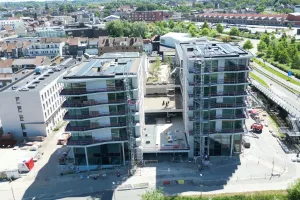 Luchtfoto van Kaai City in Kortrijk